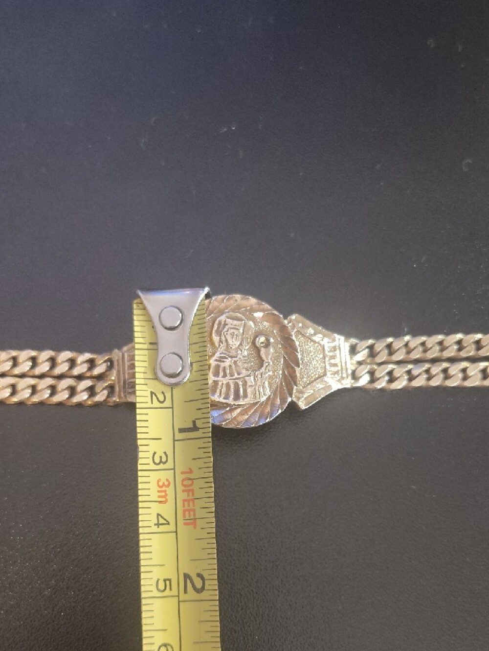 Vintage Heavy Solid 14k Gold Saint Barbara Cuban Link Bracelet - 25g (8.5") - Picture 14 of 16